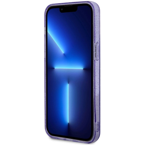 Apple iPhone 13 Pro Max Kılıf GUESS Magsafe Şarj Özellikli Glitter Kapak - Siyah