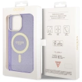 Apple iPhone 13 Pro Max Kılıf GUESS Magsafe Şarj Özellikli Glitter Kapak - Mor