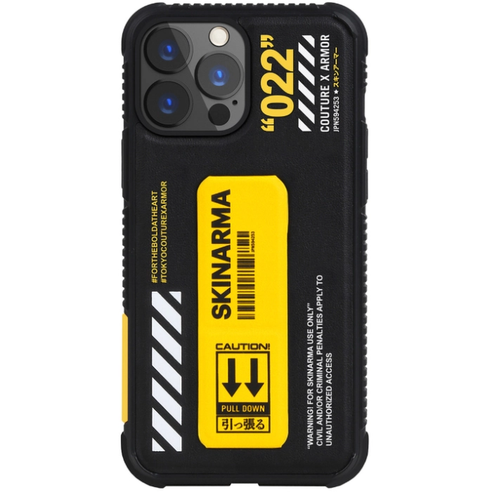Apple iPhone 13 Pro Max Kılıf SkinArma Standlı Deri Görünümlü Shingoki Kapak - Sarı