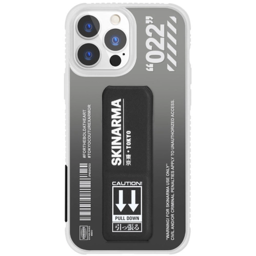 Apple iPhone 13 Pro Max Kılıf SkinArma Standlı Şeffaf Tasarımlı Taihi Kobai Kapak - Siyah