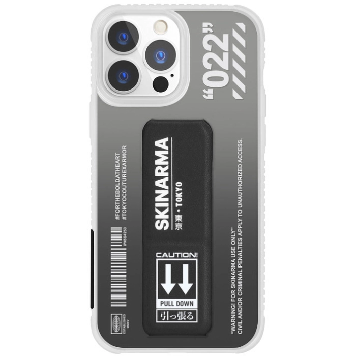 Apple iPhone 13 Pro Max Kılıf SkinArma Standlı Şeffaf Tasarımlı Taihi Kobai Kapak - Siyah