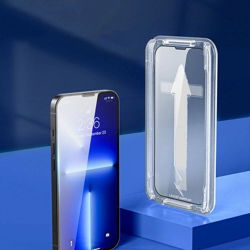 Apple iPhone 13 Pro Max Recci RSP-A11 HD Temperli Cam Ekran Koruyucu + Kolay Uygulama Aparatlı - Siyah