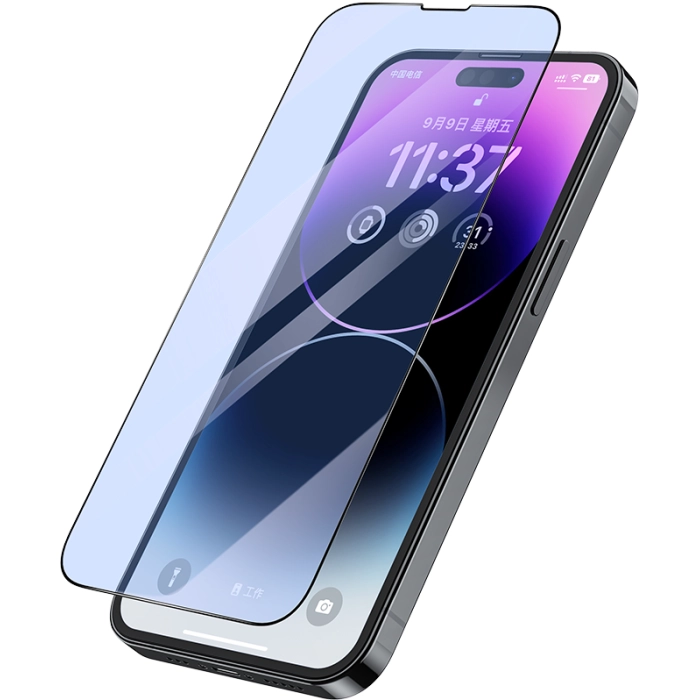 Apple iPhone 13 Pro Recci Anti-Blue Light Cam Ekran Koruyucu - Şeffaf