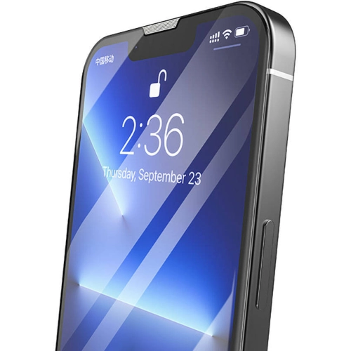 Apple iPhone 13 Pro Recci RSP-A10 HD Temperli Cam Ekran Koruyucu + Kolay Uygulama Aparatlı - Siyah