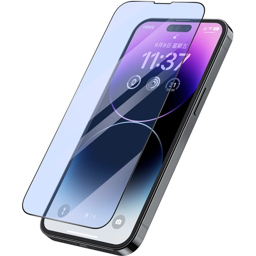 Apple iPhone 13 Recci Anti-Blue Light Cam Ekran Koruyucu - Şeffaf