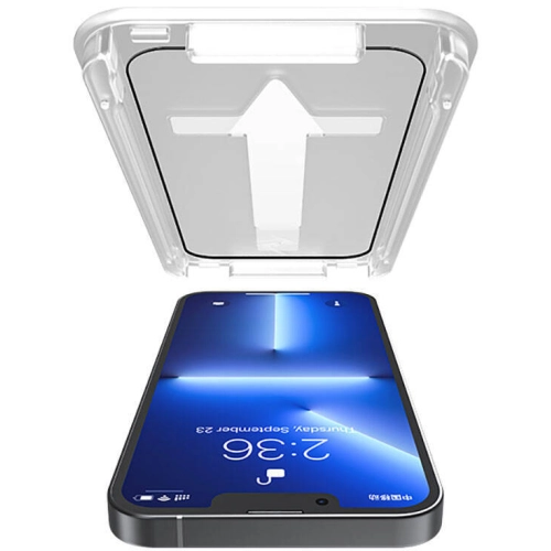 Apple iPhone 13 Recci RSP-A10 HD Temperli Cam Ekran Koruyucu + Kolay Uygulama Aparatlı - Siyah