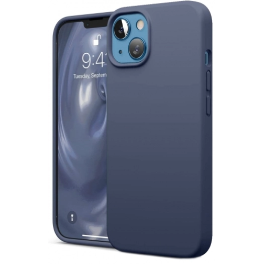 Apple iPhone 14 (6.1) Kılıf İçi Kadife Mat Mara Lansman Silikon Kapak  - Lacivert