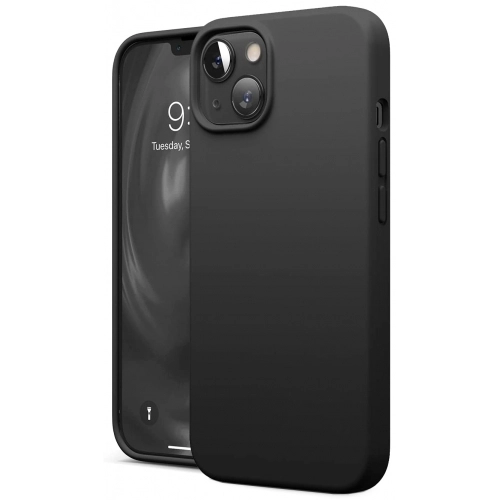 Apple iPhone 14 (6.1) Kılıf İçi Kadife Mat Mara Lansman Silikon Kapak  - Siyah