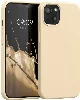 Apple iPhone 14 (6.1) Kılıf İnce Mat Esnek Silikon - Gold