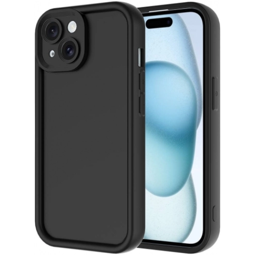 Apple iPhone 14 (6.1) ile Uyumlu Kılıf Kamera Korumalı Silikon Ananas Kapak - Siyah