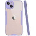 Apple iPhone 14 (6.1) Kılıf Renkli Silikon Kamera Lens Korumalı Şeffaf Parfe Kapak - Lila