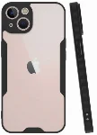 Apple iPhone 14 (6.1) Kılıf Kamera Lens Korumalı Arkası Şeffaf Silikon Kapak - Siyah