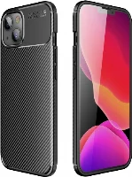 Apple iPhone 14 (6.1) Kılıf Silikon Parmak İzi Bırakmayan Karbon Soft Negro Kapak - Siyah