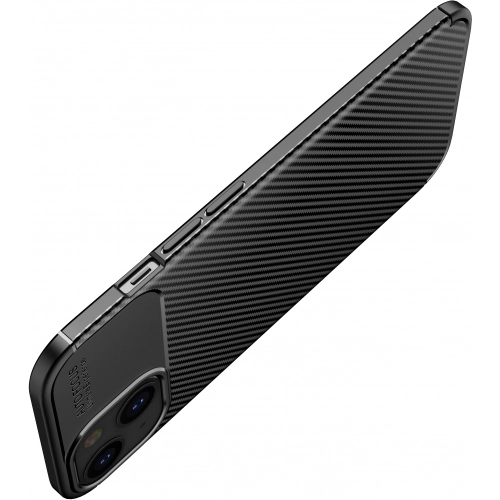 Apple iPhone 14 (6.1) Kılıf Silikon Parmak İzi Bırakmayan Karbon Soft Negro Kapak - Siyah