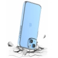 Apple iPhone 14 (6.1) Kılıf Lux Korumalı Kenarları Silikon Arkası Sert Coss Kapak  - Şeffaf