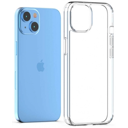 Apple iPhone 14 (6.1) Kılıf Lux Korumalı Kenarları Silikon Arkası Sert Coss Kapak - Şeffaf