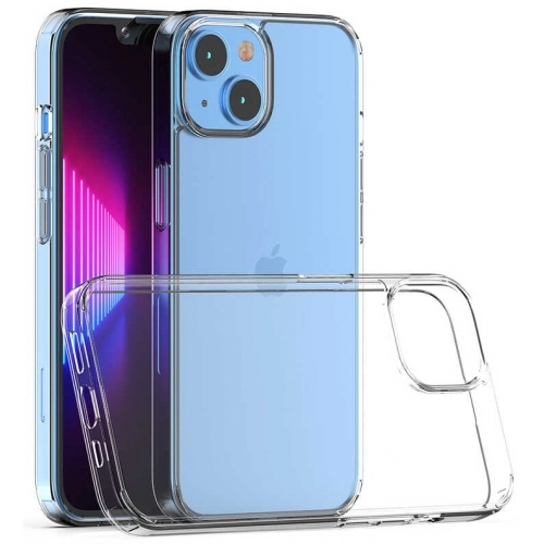 Apple iPhone 14 (6.1) Kılıf Lux Korumalı Kenarları Silikon Arkası Sert Coss Kapak - Şeffaf