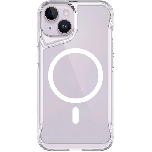 Apple iPhone 14 (6.1) Kılıf MagSafe Özellikli TPU Kenarları Esnek T-Max Kapak - Şeffaf