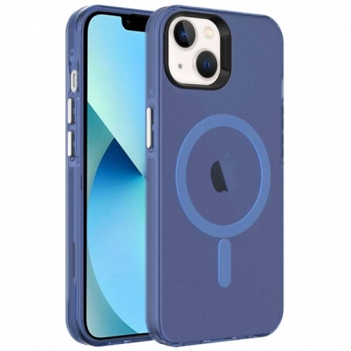 Apple iPhone 14 (6.1) Kılıf Magsafe Şarj Özellikli Buzlu Transparan C-Pro Sert Kapak - Şeffaf