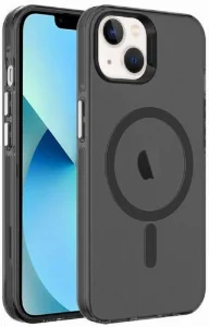 Apple iPhone 14 (6.1) Kılıf Magsafe Şarj Özellikli Buzlu Transparan C-Pro Sert Kapak - Siyah