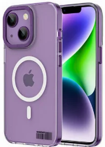 Apple iPhone 14 (6.1) Kılıf Magsafe Şarj Özellikli Youngkit Coloured Glaze Serisi Kapak - Koyu Mor