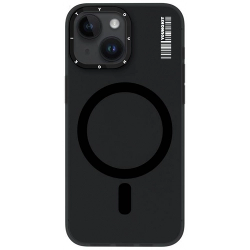 Apple iPhone 14 (6.1) Kılıf Magsafe Şarj Özellikli Youngkit Hidden Sand Serisi Kapak - Siyah