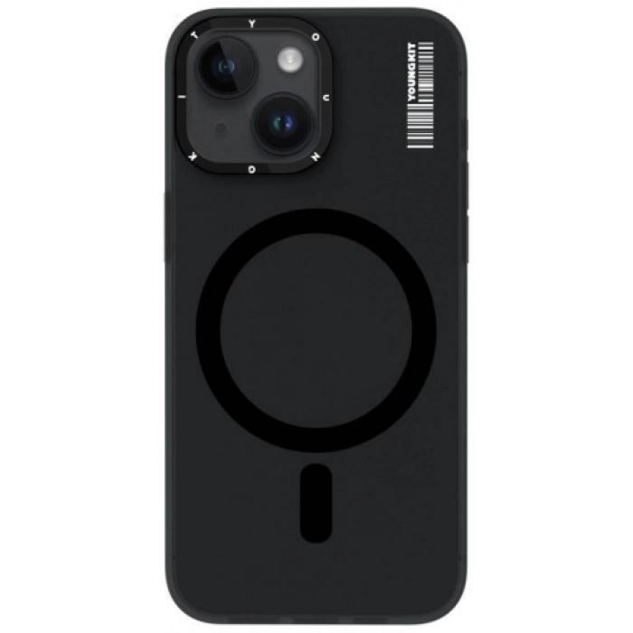 Apple iPhone 14 (6.1) Kılıf Magsafe Şarj Özellikli Youngkit Hidden Sand Serisi Kapak - Siyah