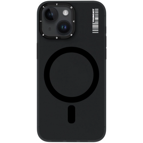 Apple iPhone 14 (6.1) Kılıf Magsafe Şarj Özellikli Youngkit Hidden Sand Serisi Kapak - Siyah