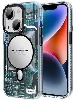 Apple iPhone 14 (6.1) Kılıf Orjinal Lisanslı Magsafe Özellikli YoungKit Technology Serisi QC Kapak - Mavi