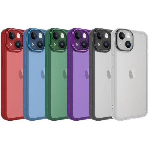 Apple iPhone 14 (6.1) Kılıf Şeffaf Esnek Silikon Kenarları Buzlu Kamera Korumalı Post Kapak - Yeşil