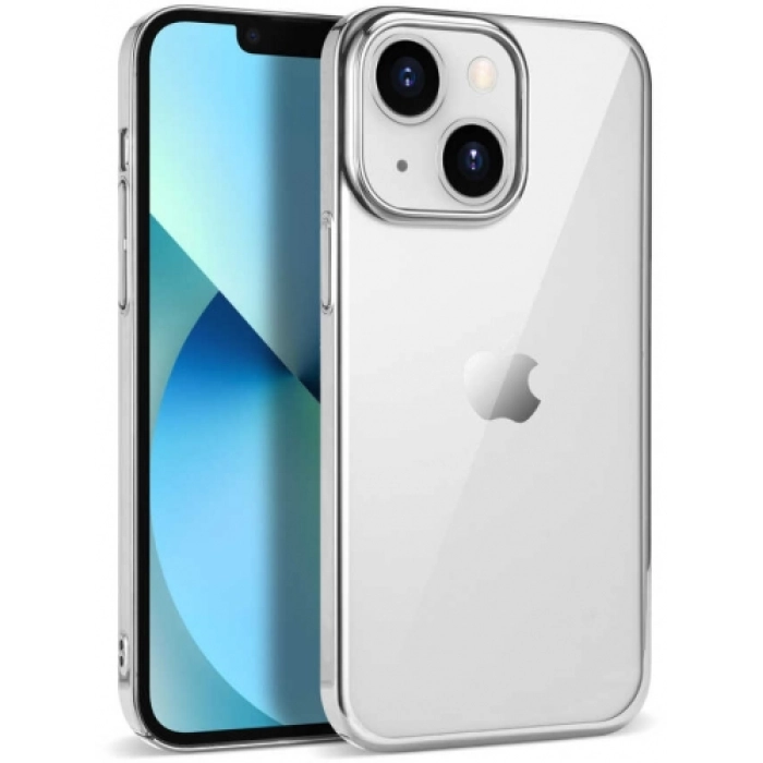 Apple iPhone 14 (6.1) Kılıf Silikon Renkli Esnek Pixel Kapak - Gümüş