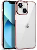 Apple iPhone 14 (6.1) Kılıf Silikon Renkli Esnek Pixel Kapak - Rose Gold