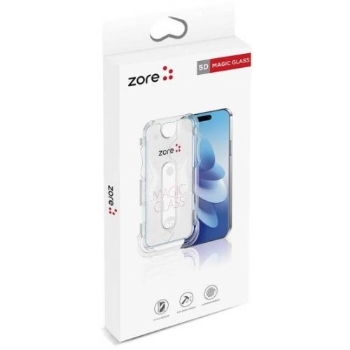 Apple iPhone 14 (6.1) Kırılmaz Cam Ekran Koruyucu Kolay Uygulama Aparatlı 5D Magic Glass - Siyah