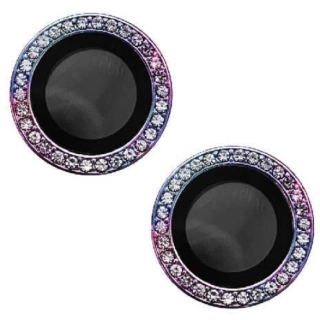 Apple iPhone 14 (6.1) Lens Kamera Koruyucu Taşlı Parmak İzi Bırakmaz CL-06 - Colorful