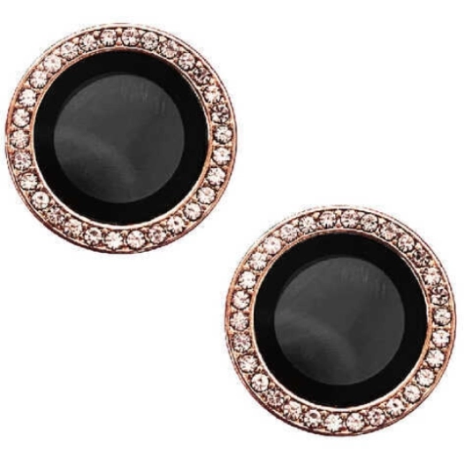 Apple iPhone 14 (6.1) Lens Kamera Koruyucu Taşlı Parmak İzi Bırakmaz CL-06 - Rose Gold