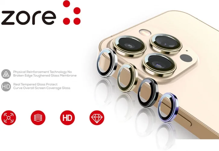 Apple iPhone 14 (6.1) Lens Kamera Koruyucu Parmak İzi Bırakmayan Anti-Reflective CL-12 - Gümüş