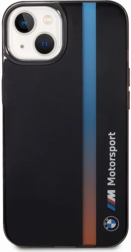 Apple iPhone 14 (6.1) Kılıf BMW Orjinal Lisanslı Renk Geçişli Çizgili Dizayn Kapak - Siyah