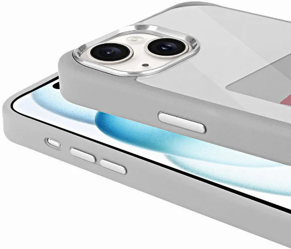 Apple iPhone 14 Kılıf Ekranı Yansıtan Zore Akıllı NFC Kapak - Gri