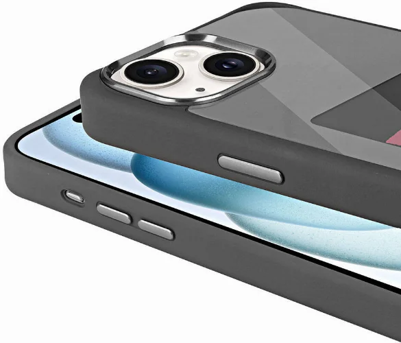 Apple iPhone 14 Kılıf Ekranı Yansıtan Zore Akıllı NFC Kapak - Gri