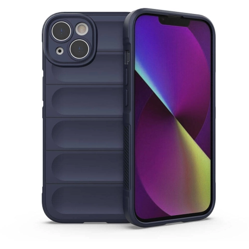 Apple iPhone 14 (6.1) Kılıf Esnek TPU Oyuklu Arka Yüzey Tasarımlı Zore Etnik Silikon Kapak - Lacivert