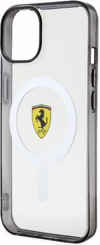 Apple iPhone 14 (6.1) Kılıf Ferrari Magsafe Şarj Özellikli Transparan Dizayn Kapak - Şeffaf
