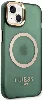 Apple iPhone 14 Kılıf GUESS Magsafe Şarj Özellikli Airbagli Dizayn Kapak - Yeşil