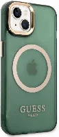 Apple iPhone 14 Kılıf GUESS Magsafe Şarj Özellikli Airbagli Dizayn Kapak - Yeşil
