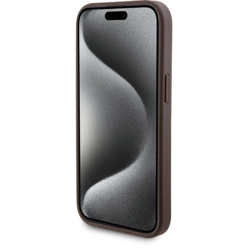 Apple iPhone 14 Kılıf Guess Orjinal Lisanslı Magsafe Şarj Özellikli Yazı Logolu 4G Desenli Kapak + Powerbank 5000mAh 2in1 Set - Kahverengi