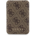 Apple iPhone 14 Kılıf Guess Orjinal Lisanslı Magsafe Şarj Özellikli Yazı Logolu 4G Desenli Kapak + Powerbank 5000mAh 2in1 Set - Kahverengi
