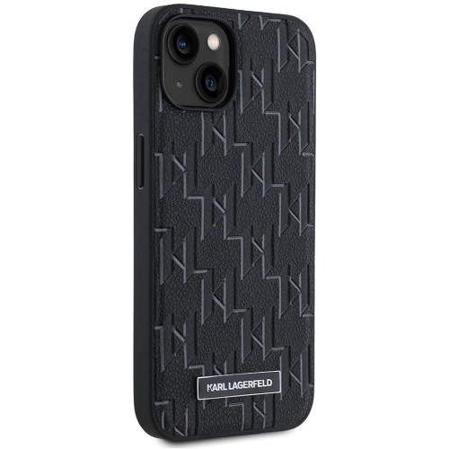 Apple iPhone 14 (6.1) Kılıf Karl Lagerfeld Orjinal Lisanslı Magsafe Şarj Özellikli KL Yazılı Hot Stamp Kapak - Krem