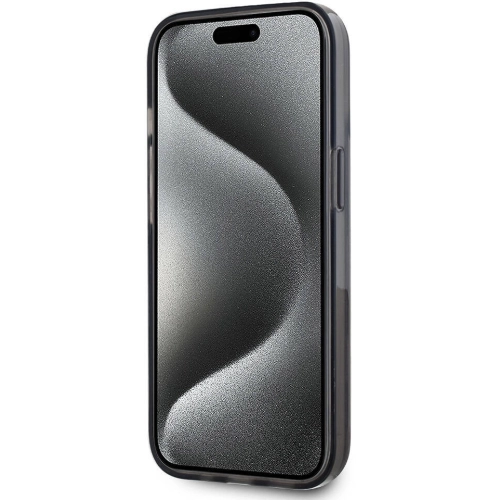 Apple iPhone 14 (6.1) Kılıf Karl Lagerfeld Orjinal Lisanslı Simli KL Yazılı Monogram Gradıent Kapak - Siyah