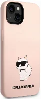 Apple iPhone 14 (6.1) Kılıf Karl Lagerfeld Silikon Choupette Dizayn Kapak - Pembe