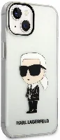 Apple iPhone 14 (6.1) Kılıf Karl Lagerfeld Transparan İkonik Karl Dizayn Kapak - Şeffaf
