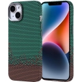 Apple iPhone 14 (6.1) Kılıf Magsafe Şarj Özellikli Karbon Fiber Görünümlü Zore Nekst Kapak - Yeşil